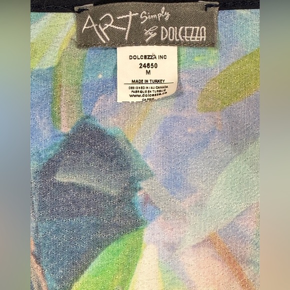 Simply Art By Dolcezza Poncho Style Blouse Womens Medium Lemon Print Colorful - Picture 5 of 9